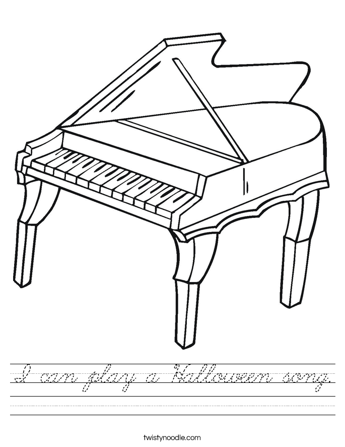I can play a Halloween song. Worksheet