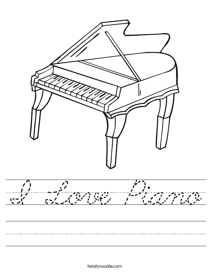 I Love Piano Worksheet
