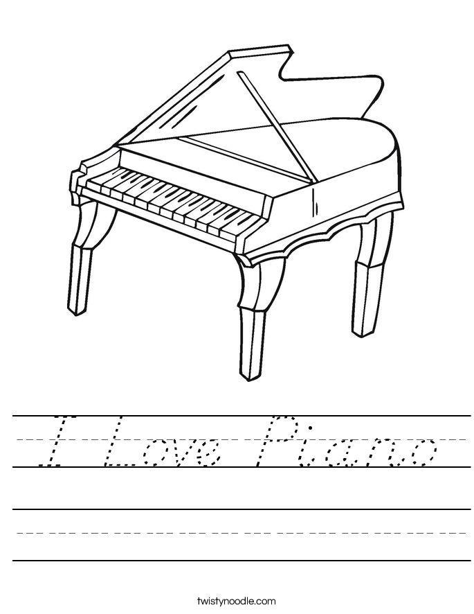 I Love Piano Worksheet
