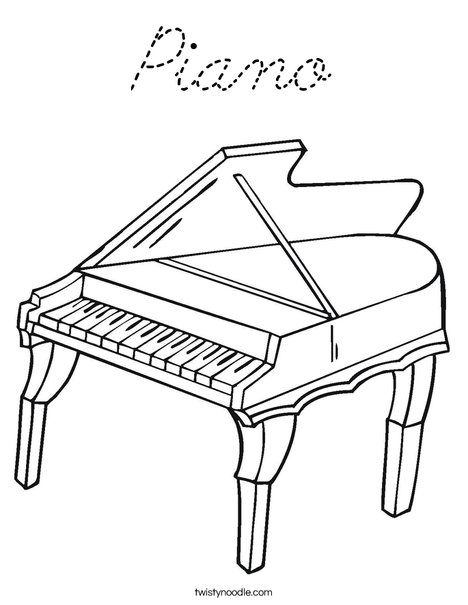 Grand Piano Coloring Page