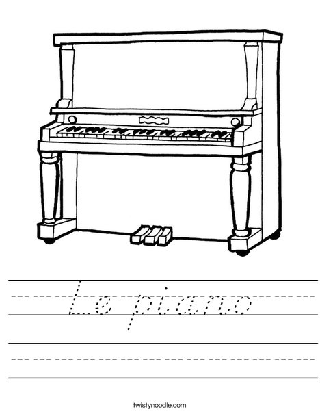 Upright Piano Worksheet
