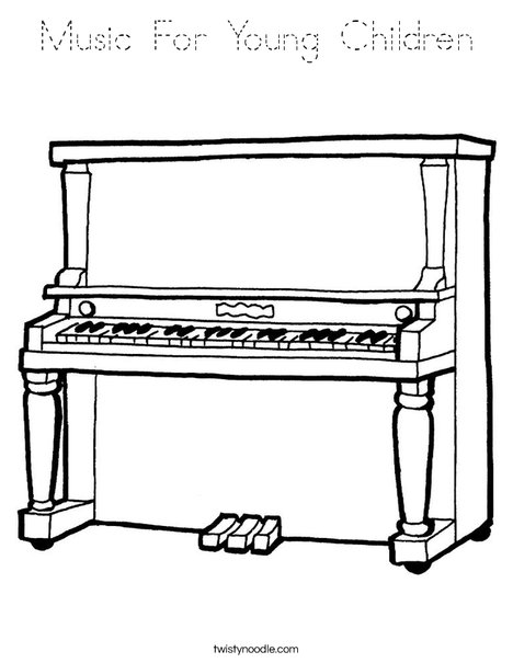 Upright Piano Coloring Page