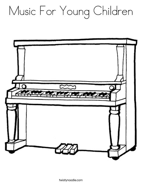 Upright Piano Coloring Page