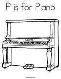 P is for Piano Coloring Page