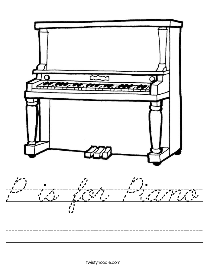 P is for Piano Worksheet