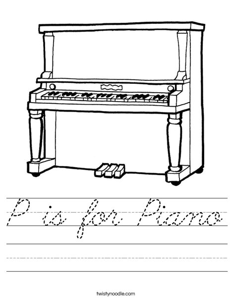 Upright Piano Worksheet