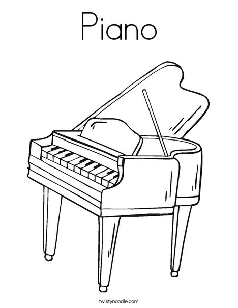 Piano Coloring Page Twisty Noodle