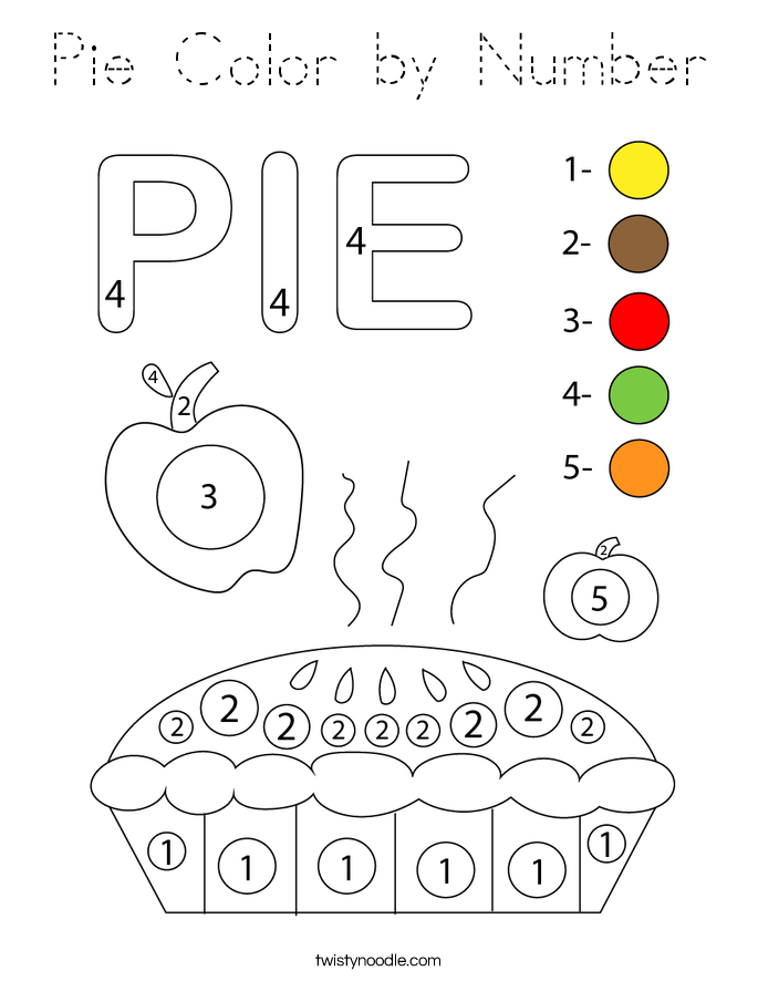 Pie Color by Number Coloring Page