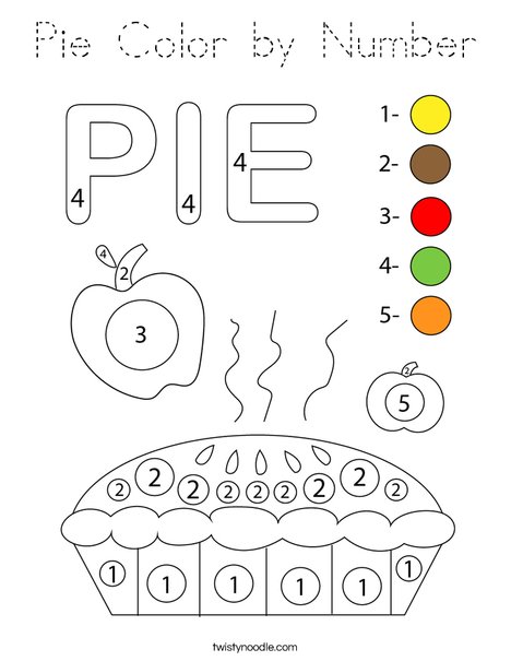 Pie Color by Number Coloring Page