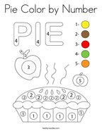 Pie Color by Number Coloring Page