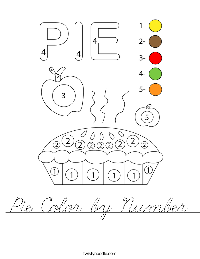 Pie Color by Number Worksheet