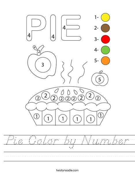 Pie Color by Number Worksheet