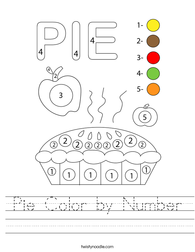 Pie Color by Number Worksheet