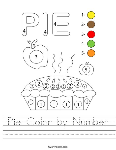 Pie Color by Number Worksheet