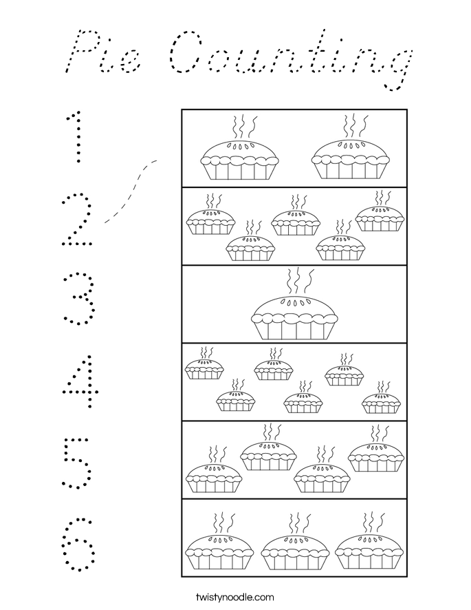 Pie Counting Coloring Page