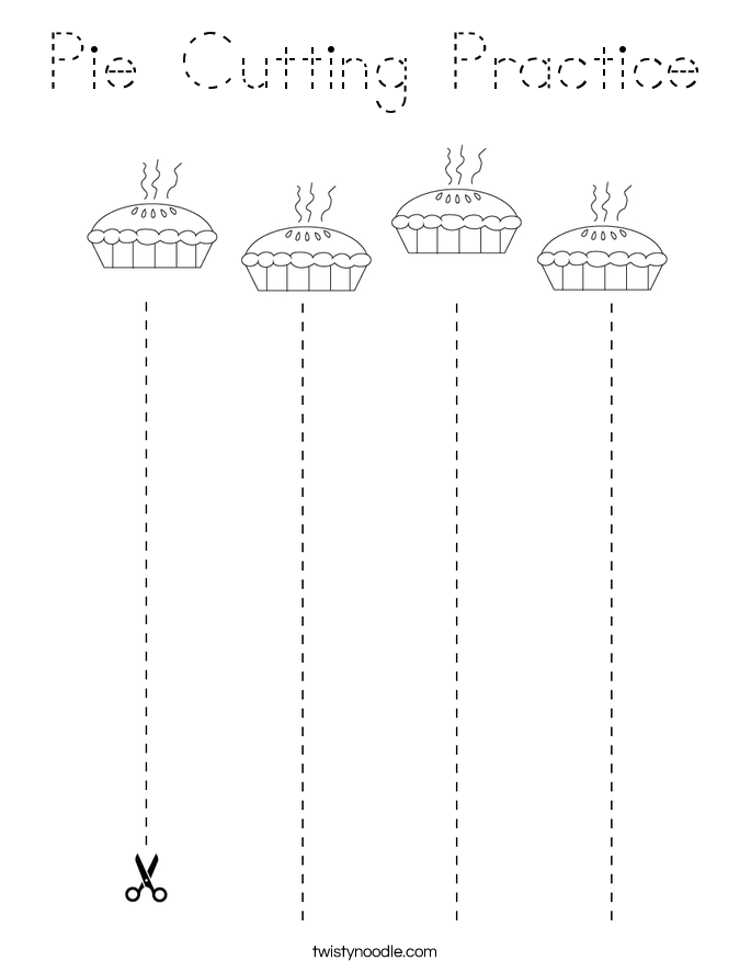 Pie Cutting Practice Coloring Page