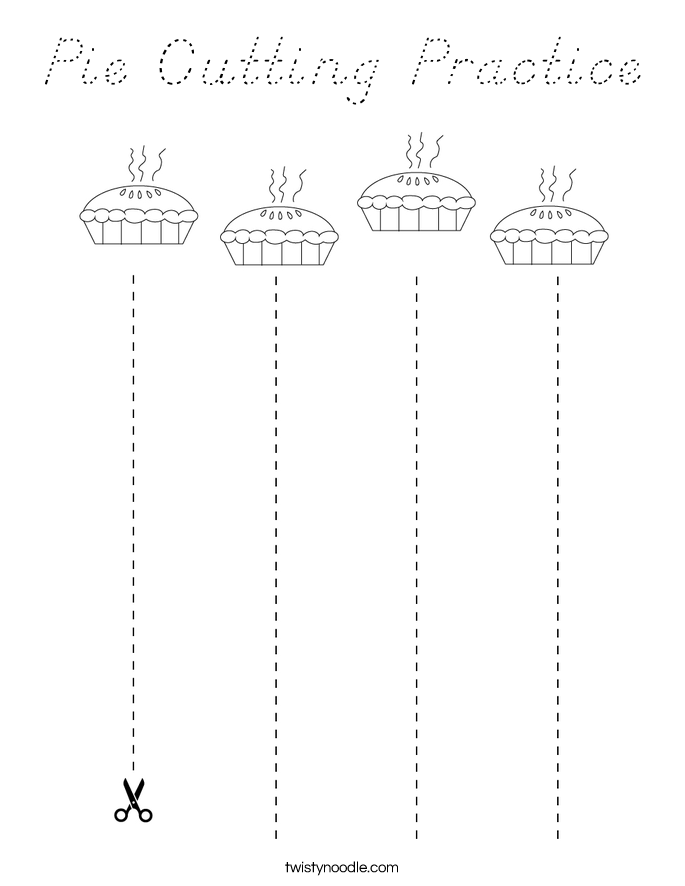 Pie Cutting Practice Coloring Page