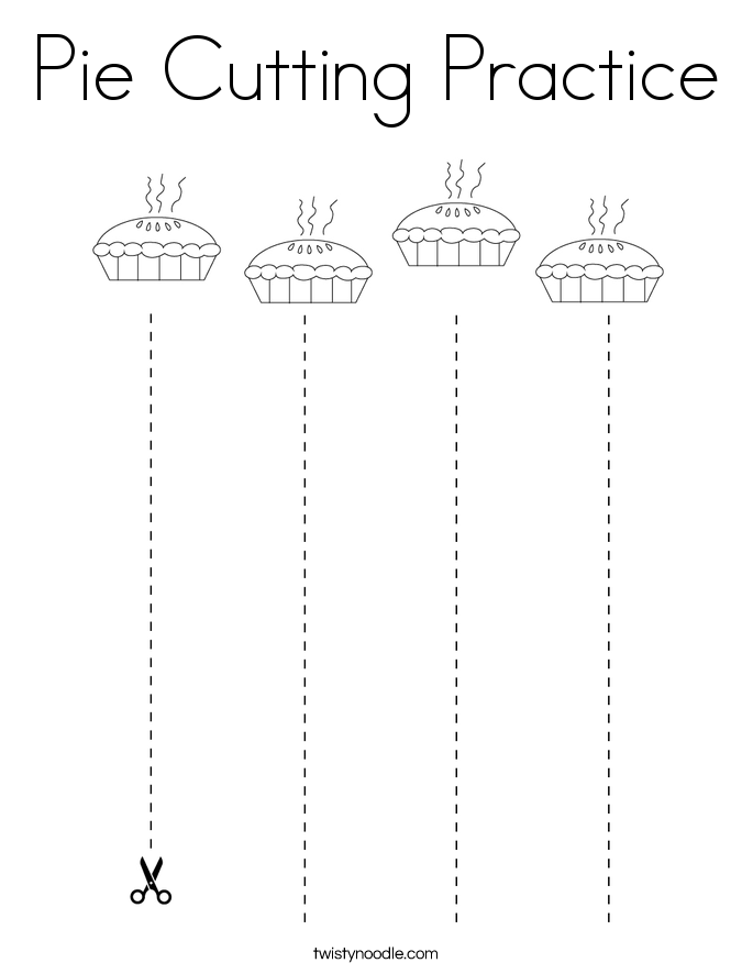 Pie Cutting Practice Coloring Page