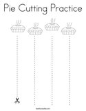 Pie Cutting Practice Coloring Page