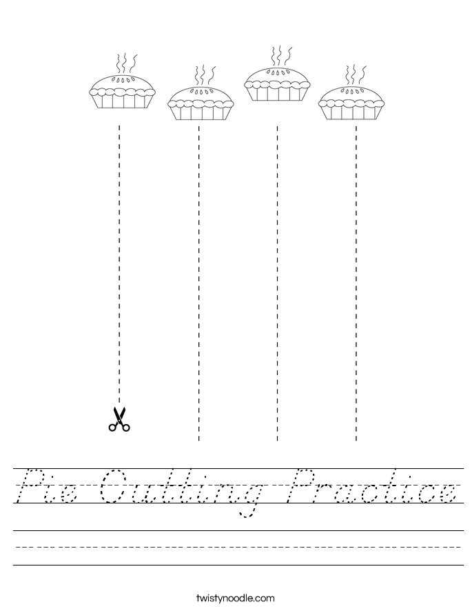 Pie Cutting Practice Worksheet