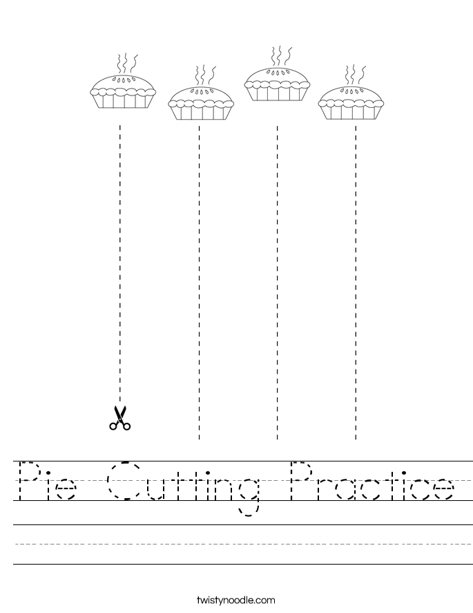 Pie Cutting Practice Worksheet