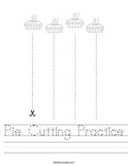 Pie Cutting Practice Handwriting Sheet