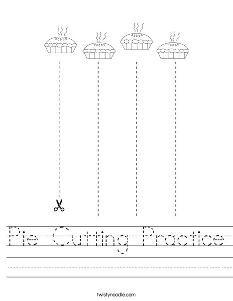 Pie Cutting Practice Worksheet