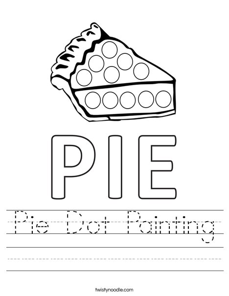 Pie Dot Painting Worksheet