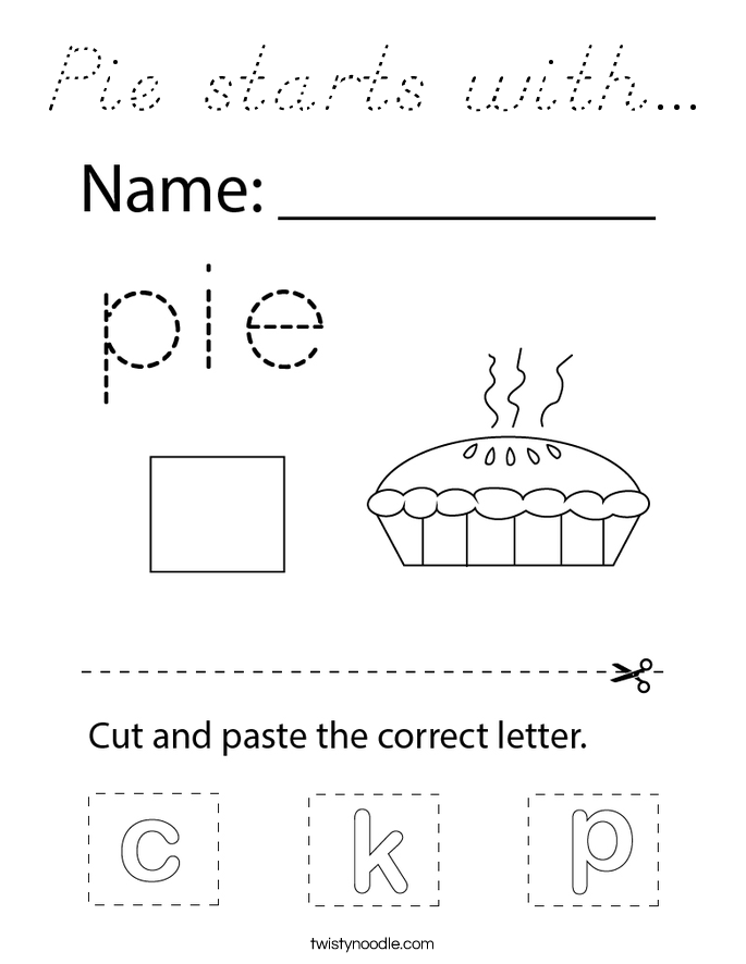 Pie starts with... Coloring Page