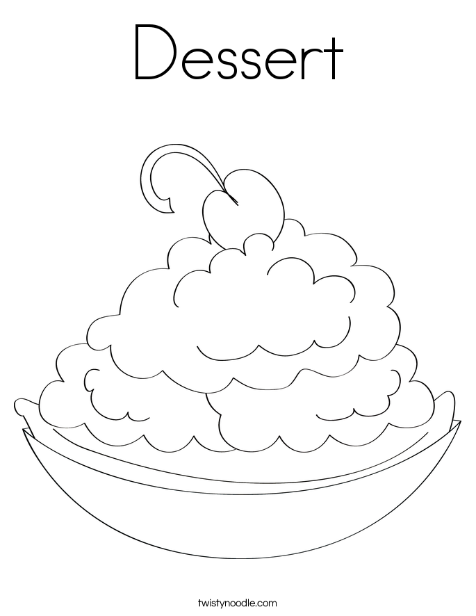 Download Dessert Coloring Page - Twisty Noodle