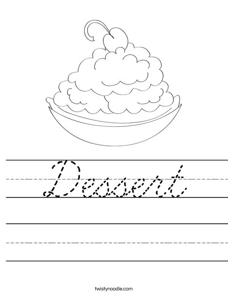 Dessert Worksheet