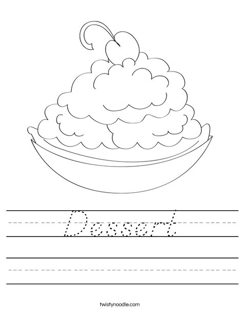 Dessert Worksheet