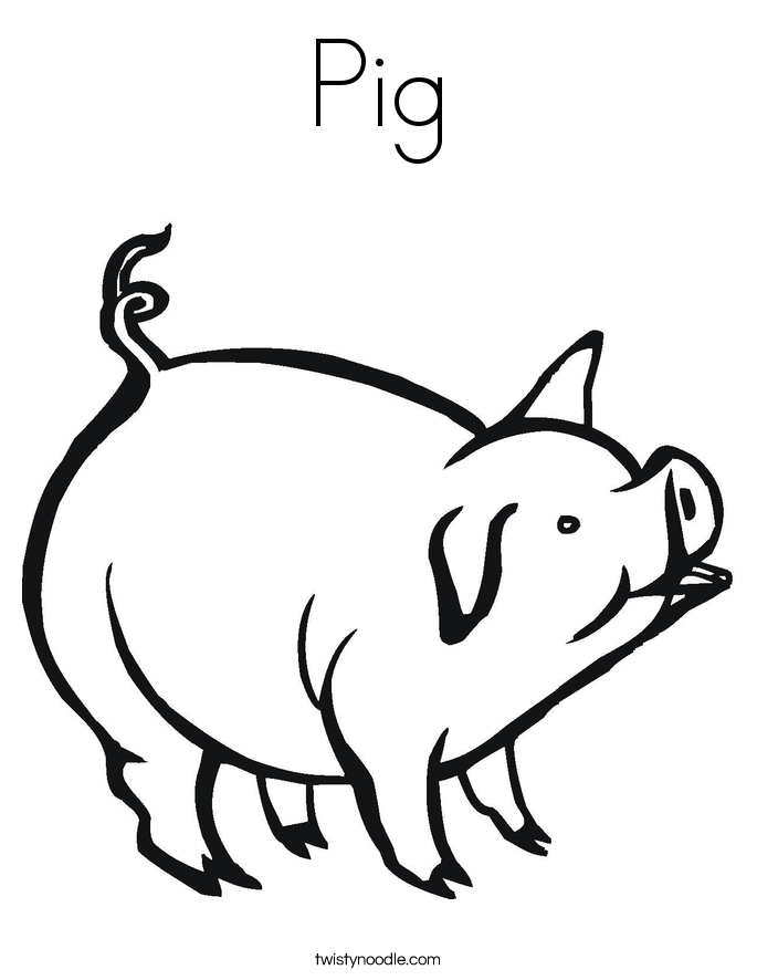 Pig Coloring Page - Twisty Noodle