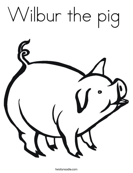 wilbur the pig clipart black