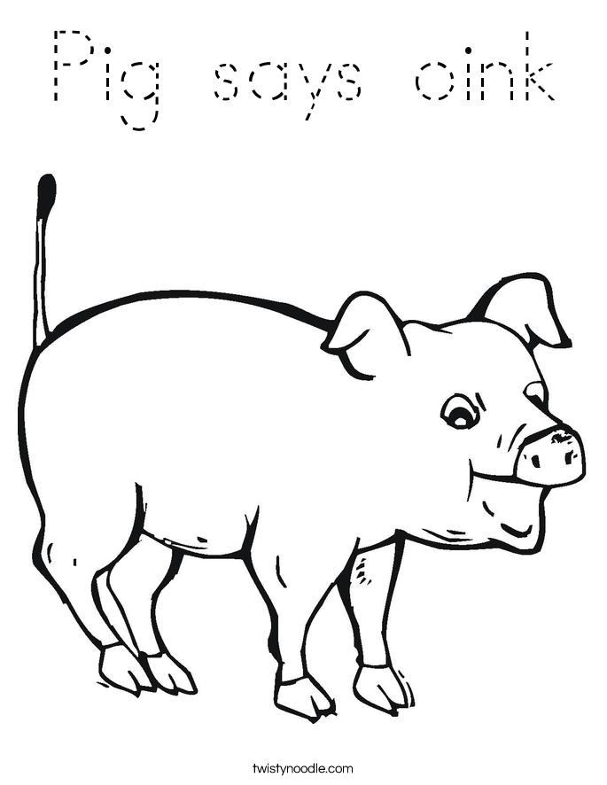 Pig says oink Coloring Page