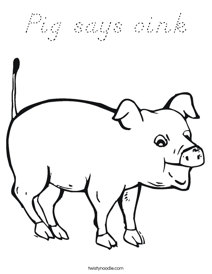 Pig says oink Coloring Page