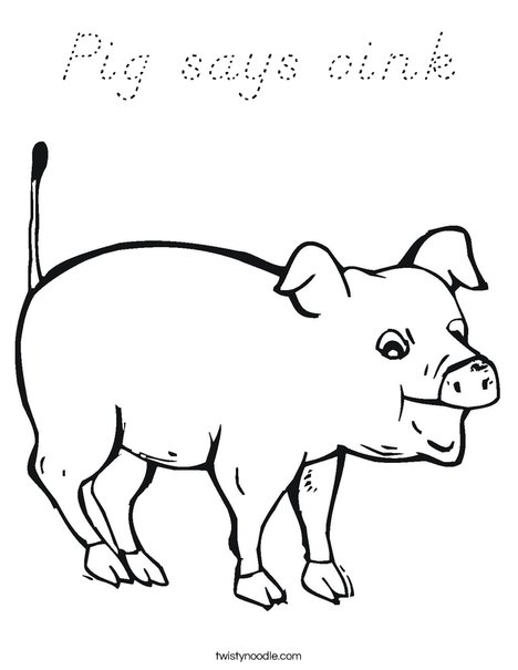 Pink Pig Coloring Page