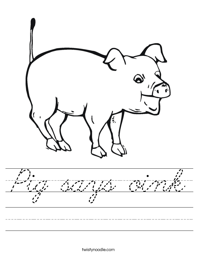 Pig says oink Worksheet