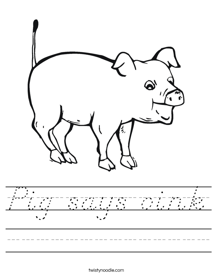 Pig says oink Worksheet