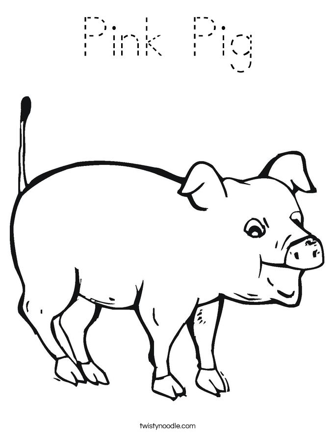 Pink Pig Coloring Page