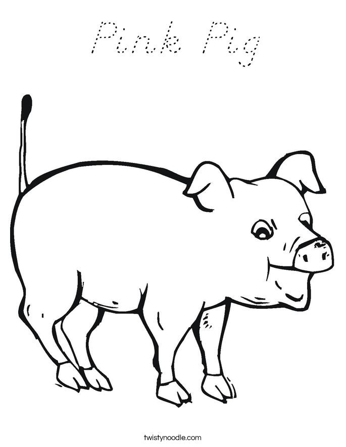 Pink Pig Coloring Page