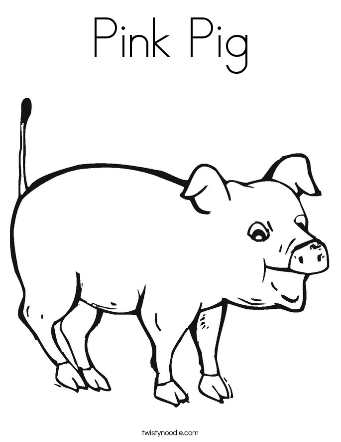 Pink Pig Coloring Page