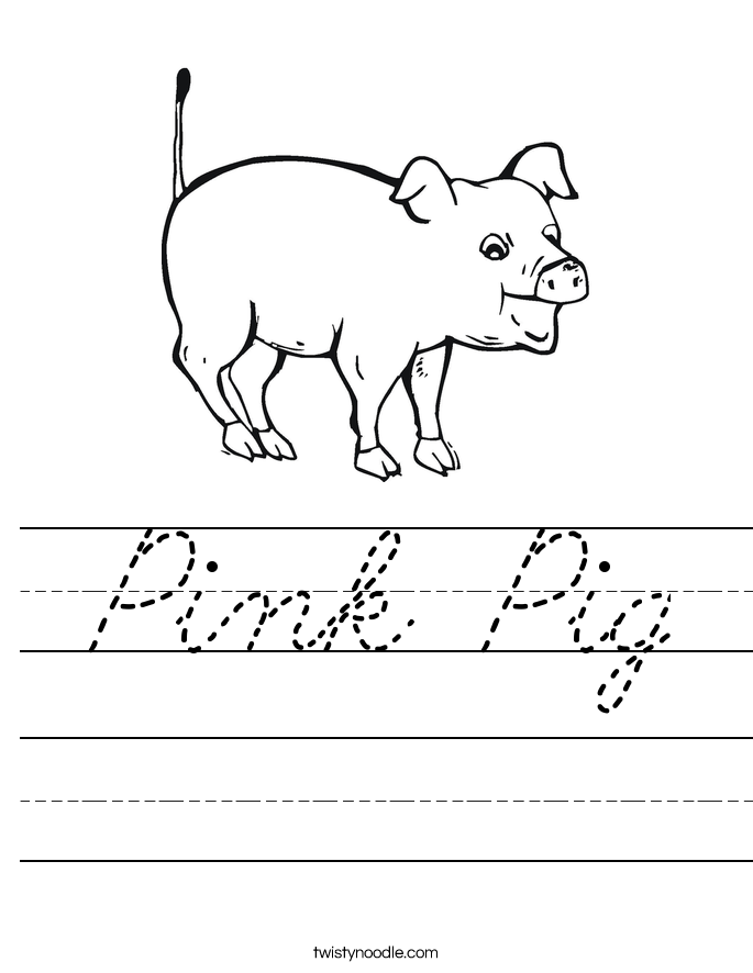 Pink Pig Worksheet