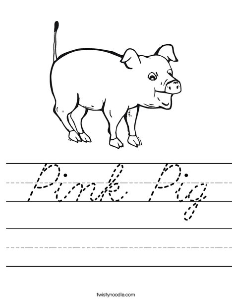 Pink Pig Worksheet