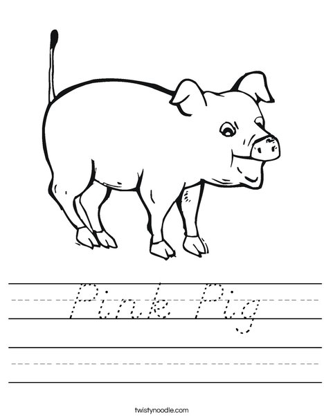 Pink Pig Worksheet