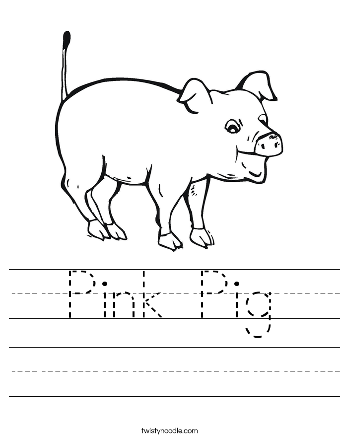 Pink Pig Worksheet