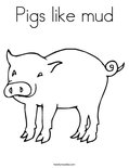 Pigs like mudColoring Page
