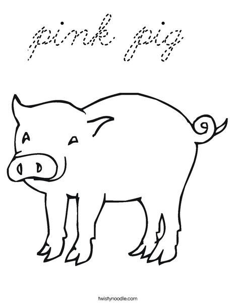 Pig with Curly Tail Coloring Page