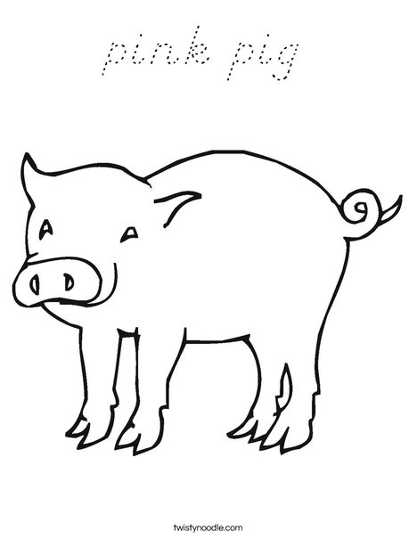 Pig with Curly Tail Coloring Page
