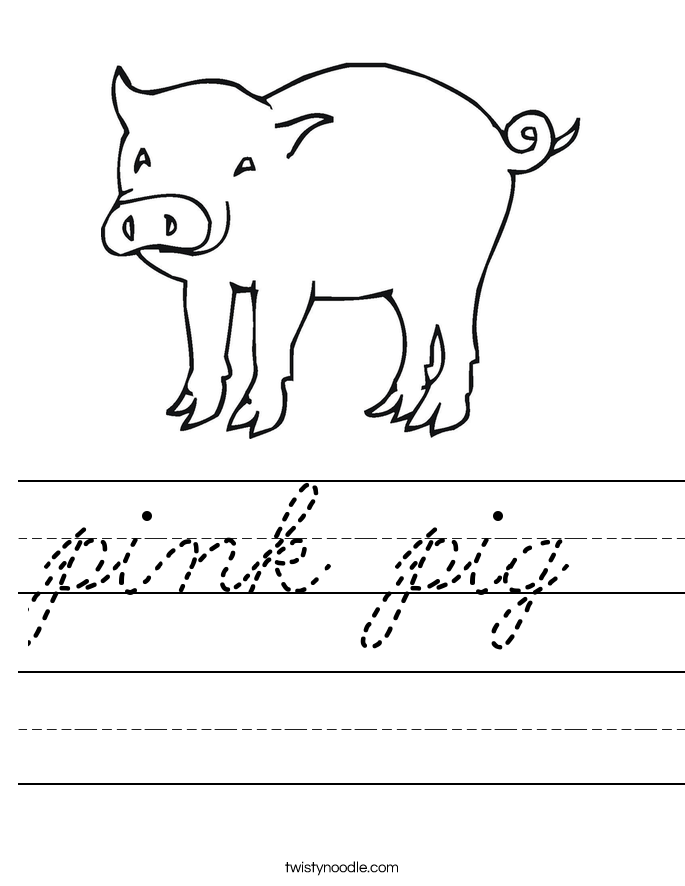 pink pig Worksheet